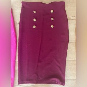 Bordeaux Burgundy sailor pencil skirt